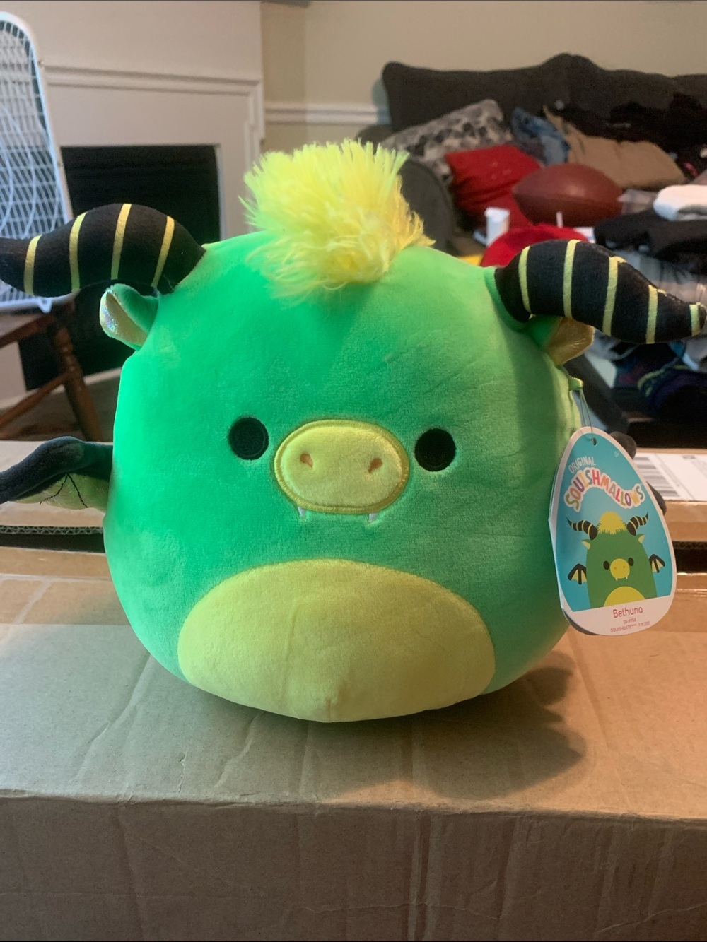 Squishmallows- 8 inch Bethua Green & Yellow Beast Plush